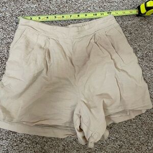 Lush High Waist Cream Shorts